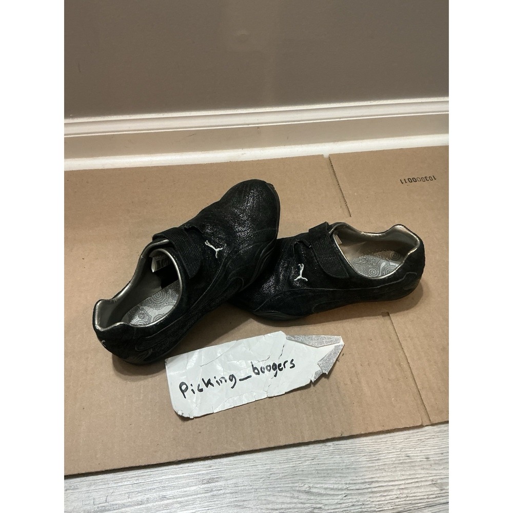 Vintage Puma Low Black Shimmery Skin Suede Sneakers Size Women's Size 7